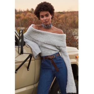 Urban Outfitters Off-the-shoulder Boucle Sweater